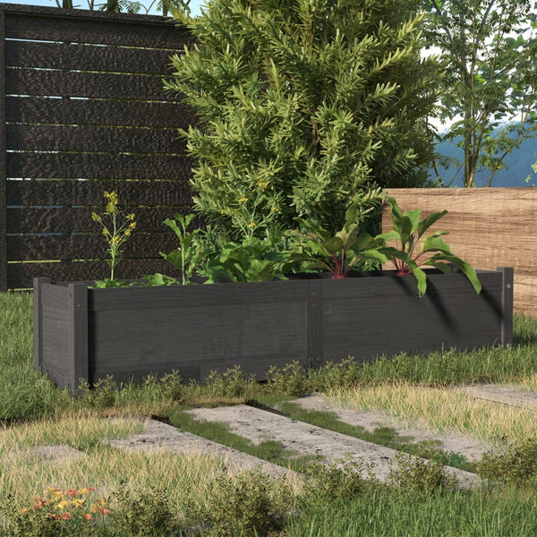 Graues Hochbeet 150cm Kiefer Massivholz