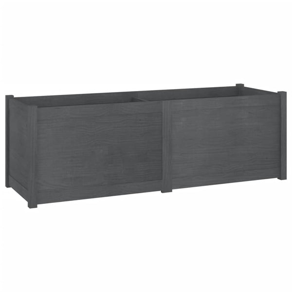 Grauer Pflanzkübel 150x50x50cm Kiefer Massivholz
