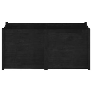 Schwarzer Pflanzkübel 150 cm Kiefer Massivholz