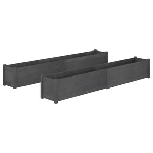 Graue Pflanzkübel 2er Set Kiefer Massivholz 200cm
