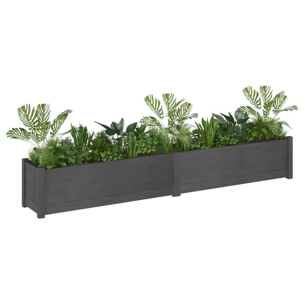 Graue Pflanzkübel 2er Set Kiefer Massivholz 200cm