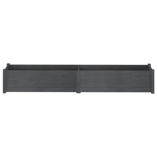 Graue Pflanzkübel 2er Set Kiefer Massivholz 200cm