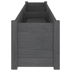 Graue Pflanzkübel 2er Set Kiefer Massivholz 200cm
