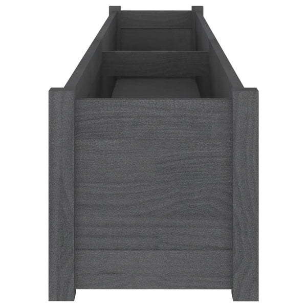 Graue Pflanzkübel 2er Set Kiefer Massivholz 200cm