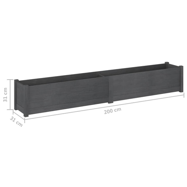 Graue Pflanzkübel 2er Set Kiefer Massivholz 200cm