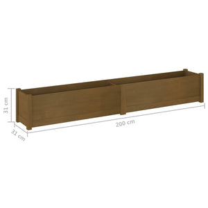 Pflanzkübel 2er Set, Honigbraun, 200 cm Kiefernholz