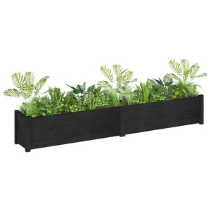 Pflanzkübel 2er Set, Kiefer massiv, 200cm, Schwarz