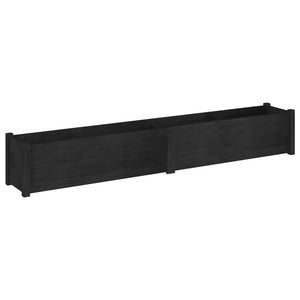 Pflanzkübel 2er Set, Kiefer massiv, 200cm, Schwarz