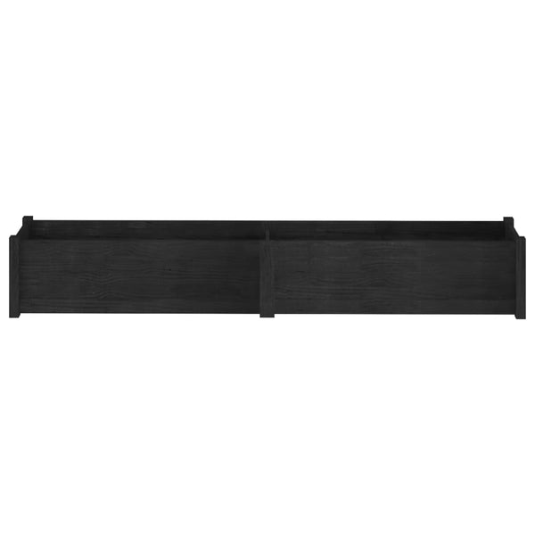 Pflanzkübel 2er Set, Kiefer massiv, 200cm, Schwarz