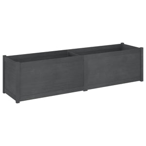 Grauer Pflanzkübel 200x50x50 cm Kiefer Massivholz