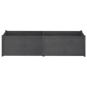 Grauer Pflanzkübel 200x50x50 cm Kiefer Massivholz