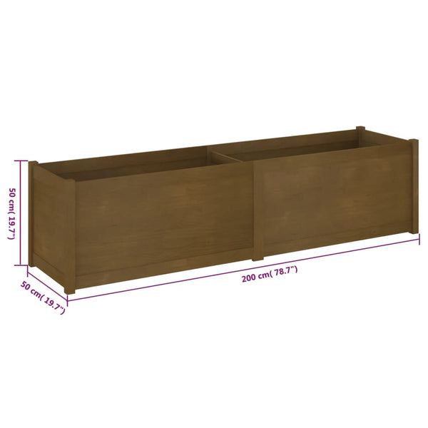 Pflanzkübel Honigbraun 200cm Kiefer Massivholz