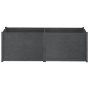 Grauer Pflanzkübel 200x50x70 cm Kiefer Massivholz