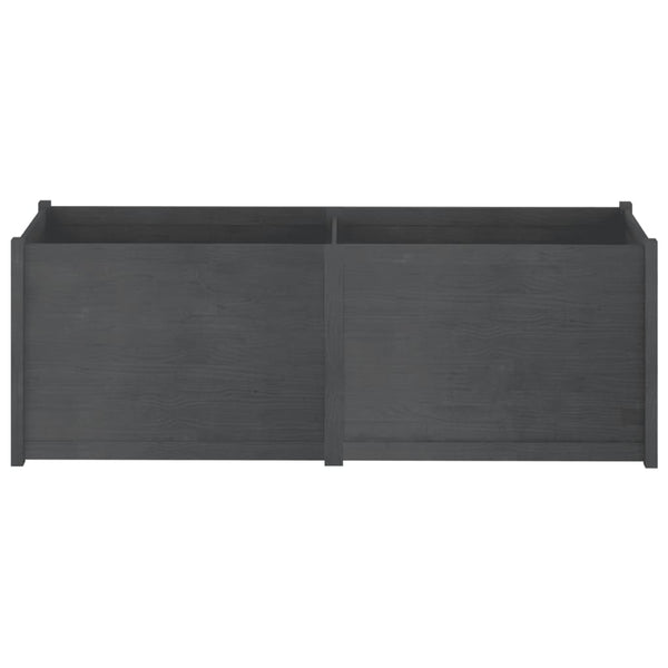 Grauer Pflanzkübel 200x50x70 cm Kiefer Massivholz