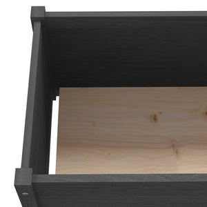 Grauer Pflanzkübel 200x50x70 cm Kiefer Massivholz