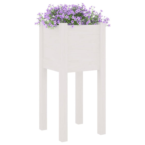 Pflanzkübel 2er Set Weiß Kiefer 31x70cm