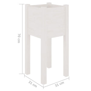 Pflanzkübel 2er Set Weiß Kiefer 31x70cm