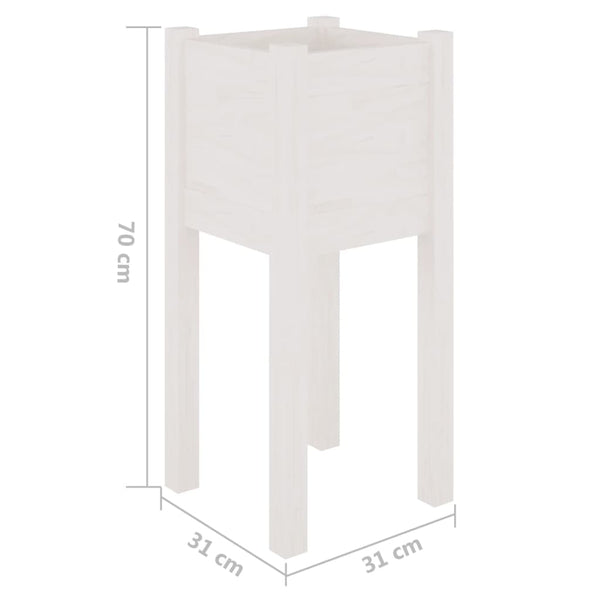 Pflanzkübel 2er Set Weiß Kiefer 31x70cm