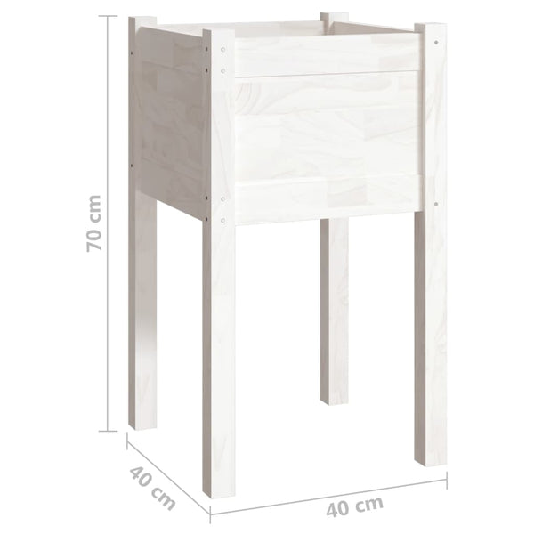 Pflanzkübel 2er Set Weiß 40x40x70cm Kiefer