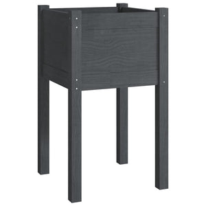 vidaXL Jardinières 2 pcs Gris 40x40x70 cm Bois de pin massif