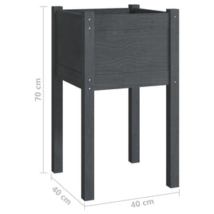 vidaXL Jardinières 2 pcs Gris 40x40x70 cm Bois de pin massif