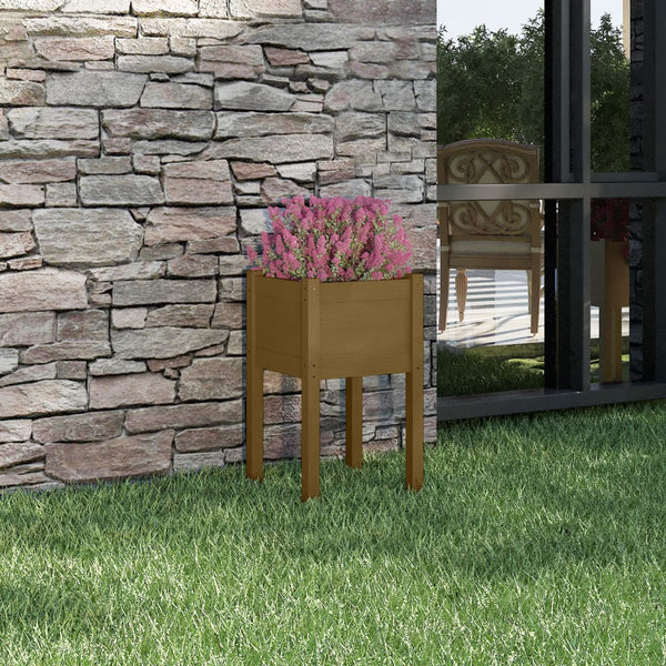 vidaXL Jardinière Bois de pin massif Marron miel 40x40x70 cm