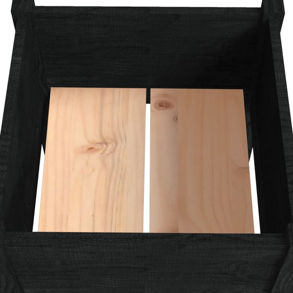 Schwarzer Pflanzkübel 40x40x70 cm Kiefernholz