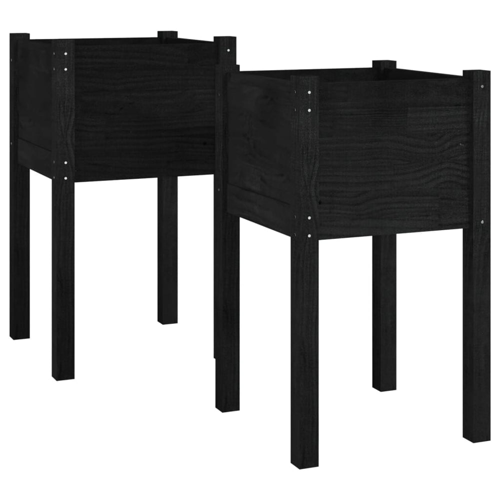 Pflanzkübel Schwarz 40x40x70cm 2er Set
