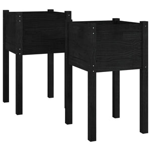 Pflanzkübel Schwarz 40x40x70cm 2er Set