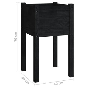 Pflanzkübel Schwarz 40x40x70cm 2er Set