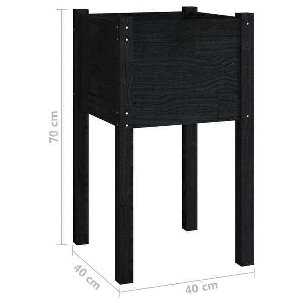 Pflanzkübel Schwarz 40x40x70cm 2er Set