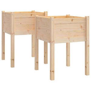 Pflanzkübel 2er Set 50x50x70cm Kiefernholz