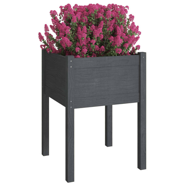 2er Set Pflanzkübel Grau 50x50x70cm
