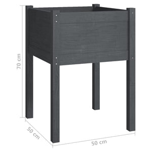2er Set Pflanzkübel Grau 50x50x70cm
