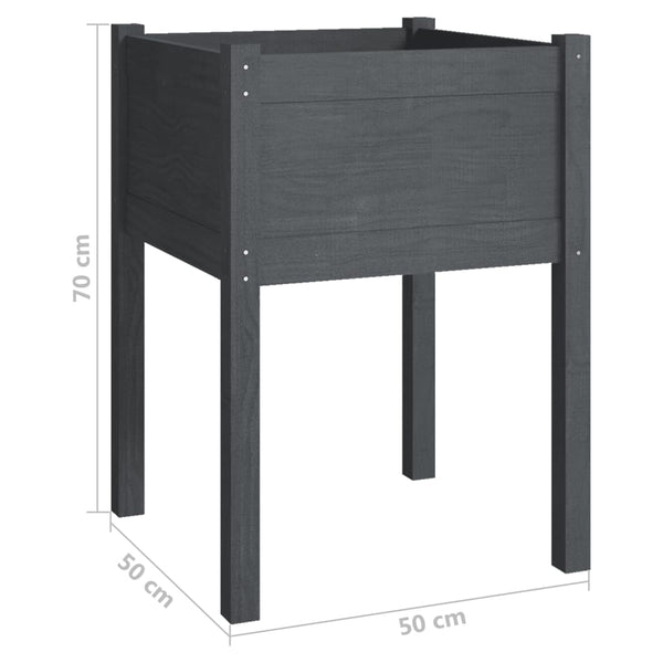 2er Set Pflanzkübel Grau 50x50x70cm