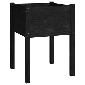 vidaXL Jardinière noire 50x50x70 cm en pin massif