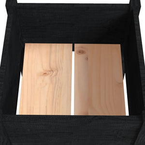 vidaXL Jardinière noire 50x50x70 cm en pin massif