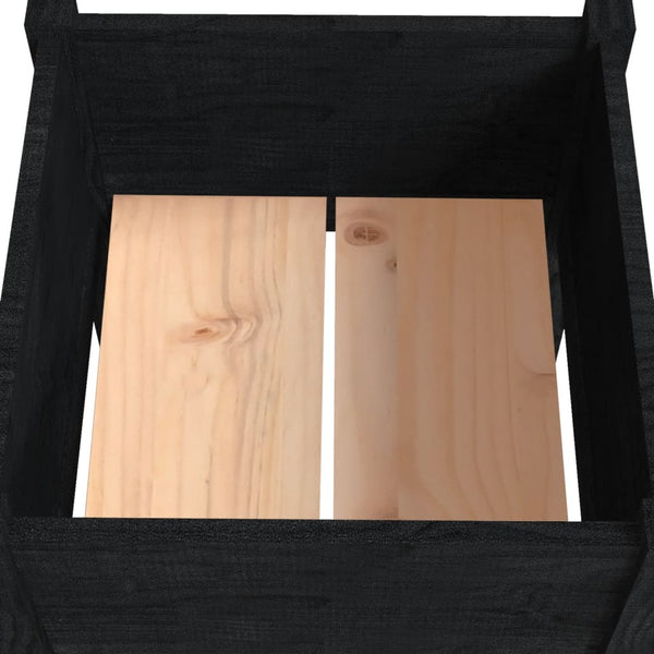 vidaXL Jardinière noire 50x50x70 cm en pin massif
