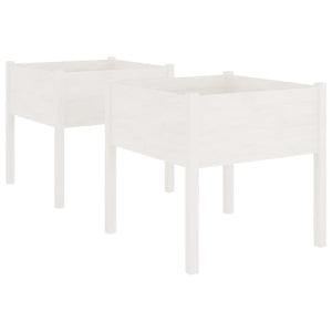 Pflanzkübel 2er Set Weiß 70x70x70cm