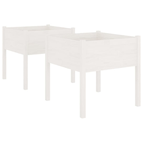 Pflanzkübel 2er Set Weiß 70x70x70cm