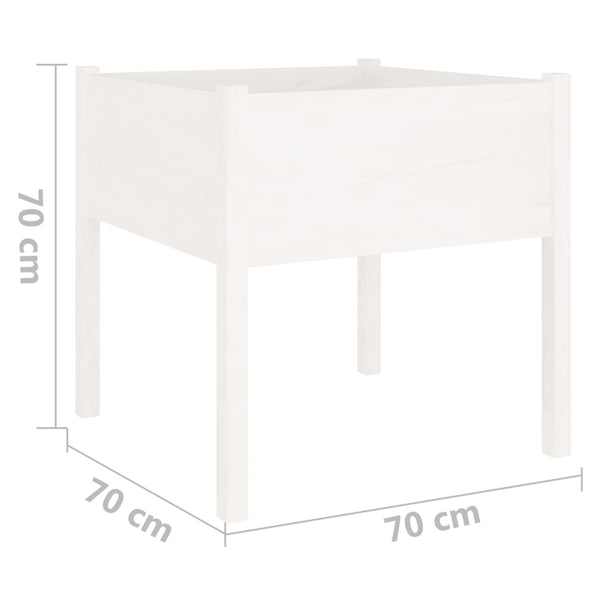 Pflanzkübel 2er Set Weiß 70x70x70cm