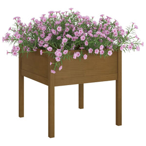 vidaXL Jardinières 2 pcs. Marron miel 70x70x70 cm Bois de pin massif