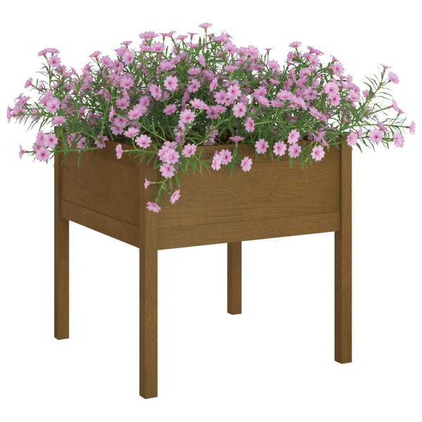 vidaXL Jardinières 2 pcs. Marron miel 70x70x70 cm Bois de pin massif