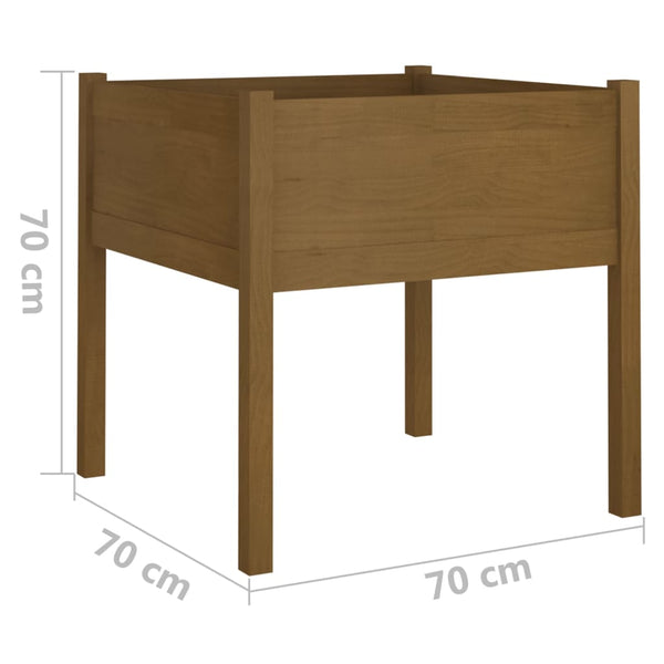 vidaXL Jardinières 2 pcs. Marron miel 70x70x70 cm Bois de pin massif