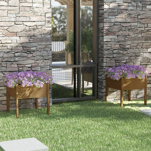 vidaXL Jardinières 2 pcs. Marron miel 70x70x70 cm Bois de pin massif
