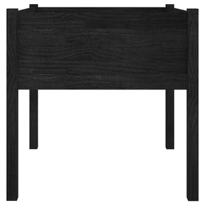 vidaXL Jardinière noire 70x70x70 cm Bois de pin massif