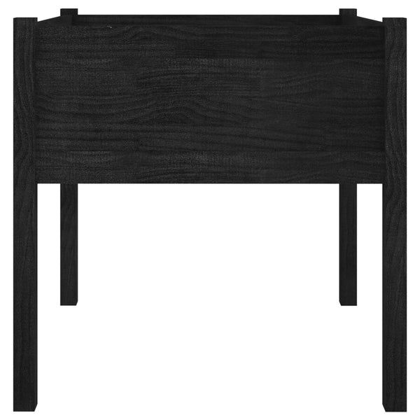 vidaXL Jardinière noire 70x70x70 cm Bois de pin massif