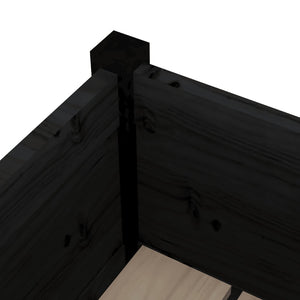 vidaXL Jardinière noire 70x70x70 cm Bois de pin massif