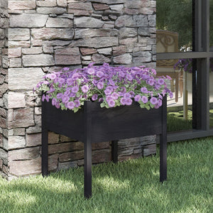 vidaXL Jardinière noire 70x70x70 cm Bois de pin massif