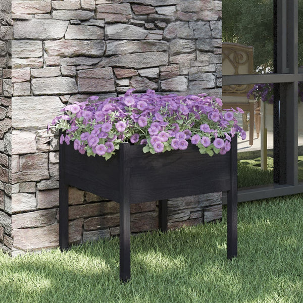 vidaXL Jardinière noire 70x70x70 cm Bois de pin massif